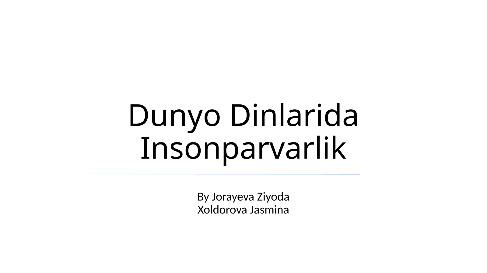Dunyo Dinlarida Insonparvarlik
