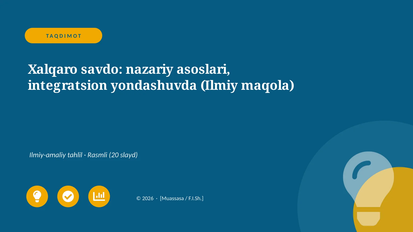 Xalqaro savdo: nazariy asoslari, integratsion yondashuvda (Ilmiy maqola)