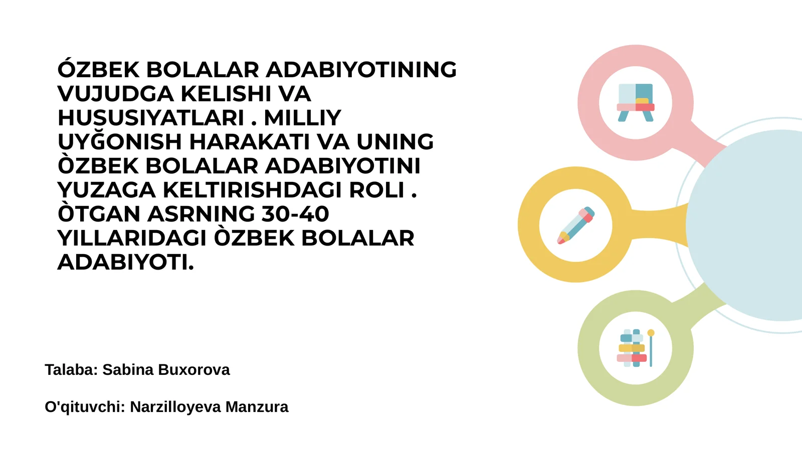 Ózbek bolalar adabiyoti tarixi