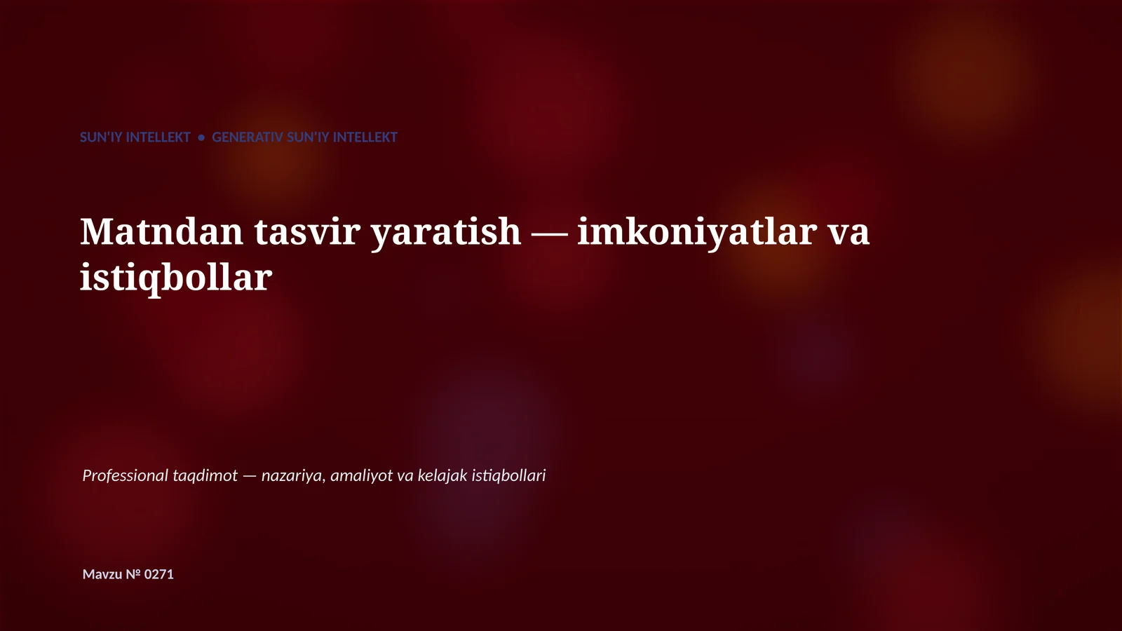 GENERATIV SUN'IY INTELLEKT
