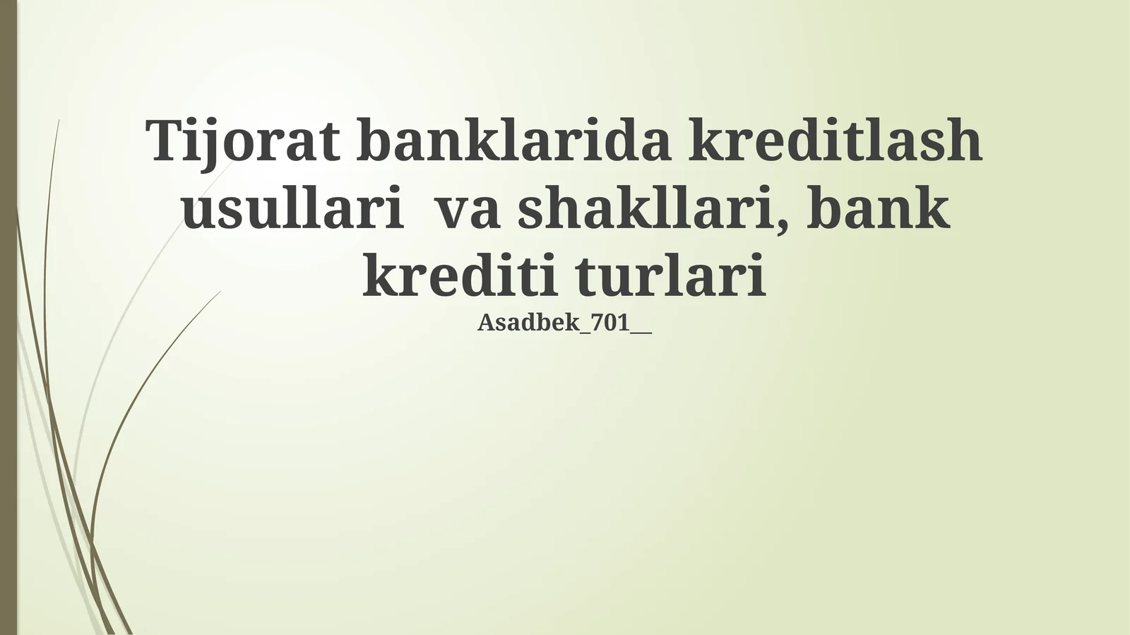 Bank kreditlari