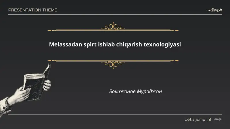 Melassadan spirt ishlab chiqarish texnologiyasi