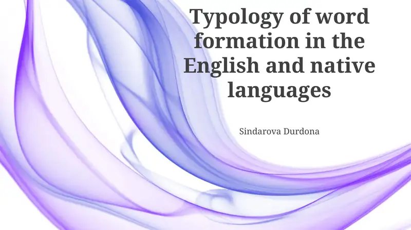 Typology of word formation in the English and native languages