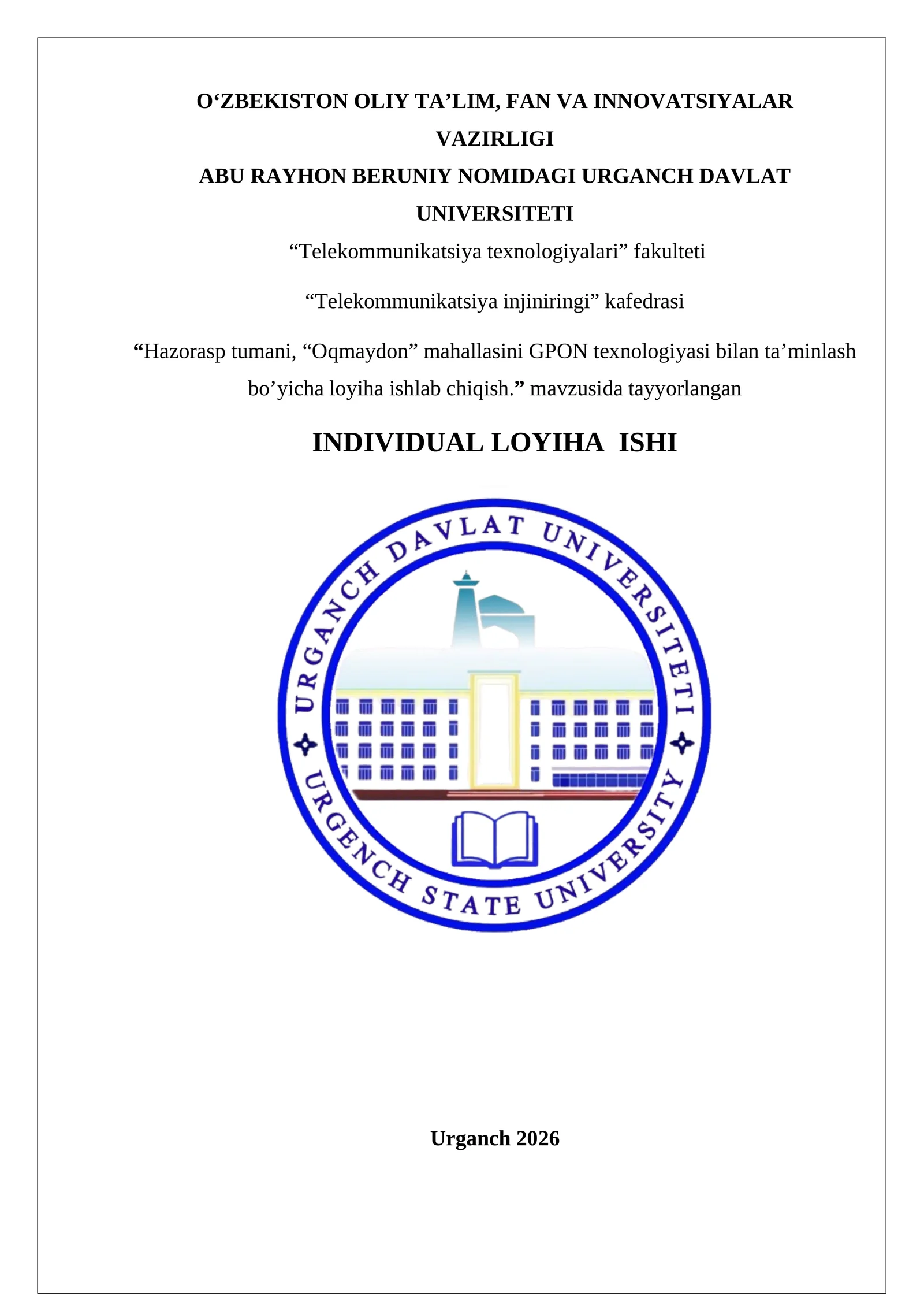 individual loyiha