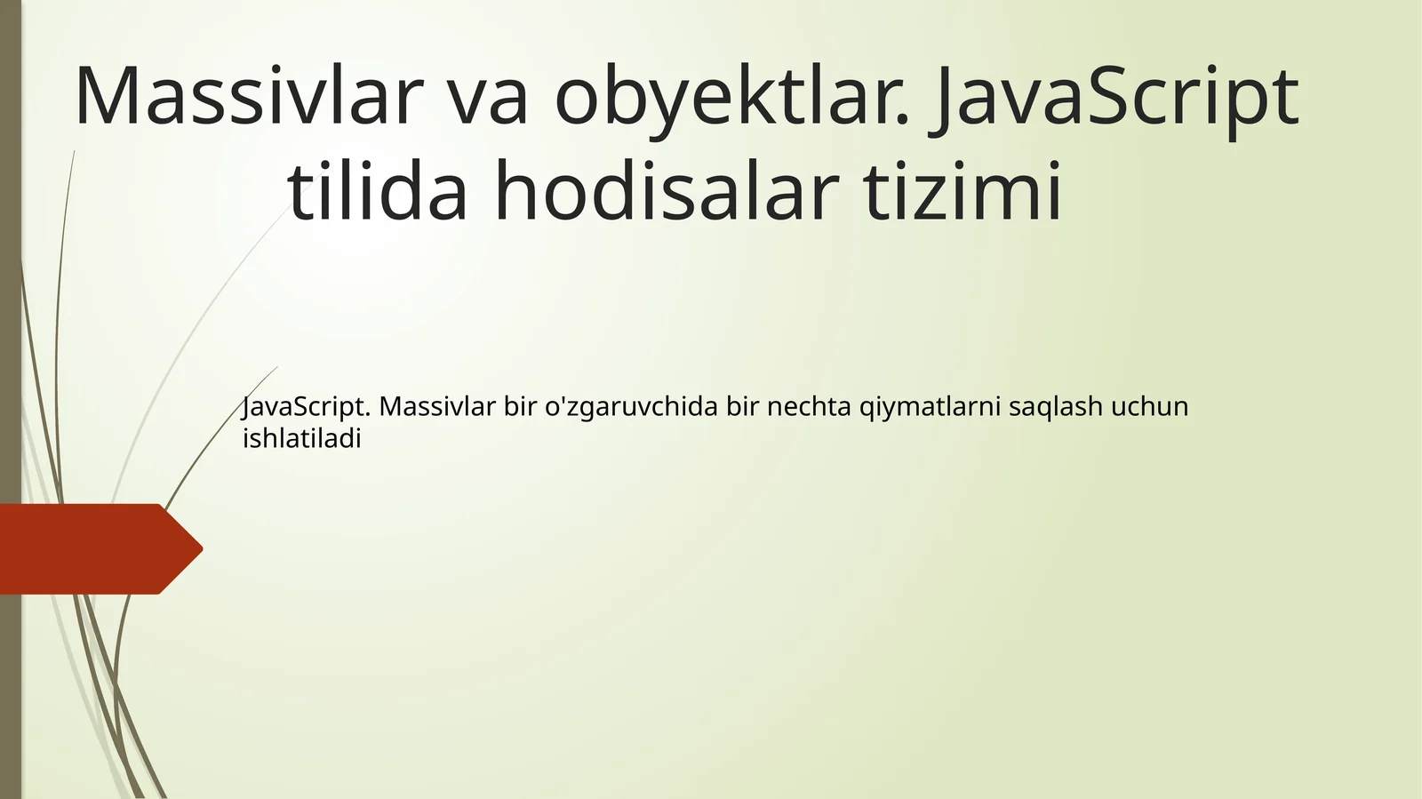 JavaScript tilida hodisalar tizimi