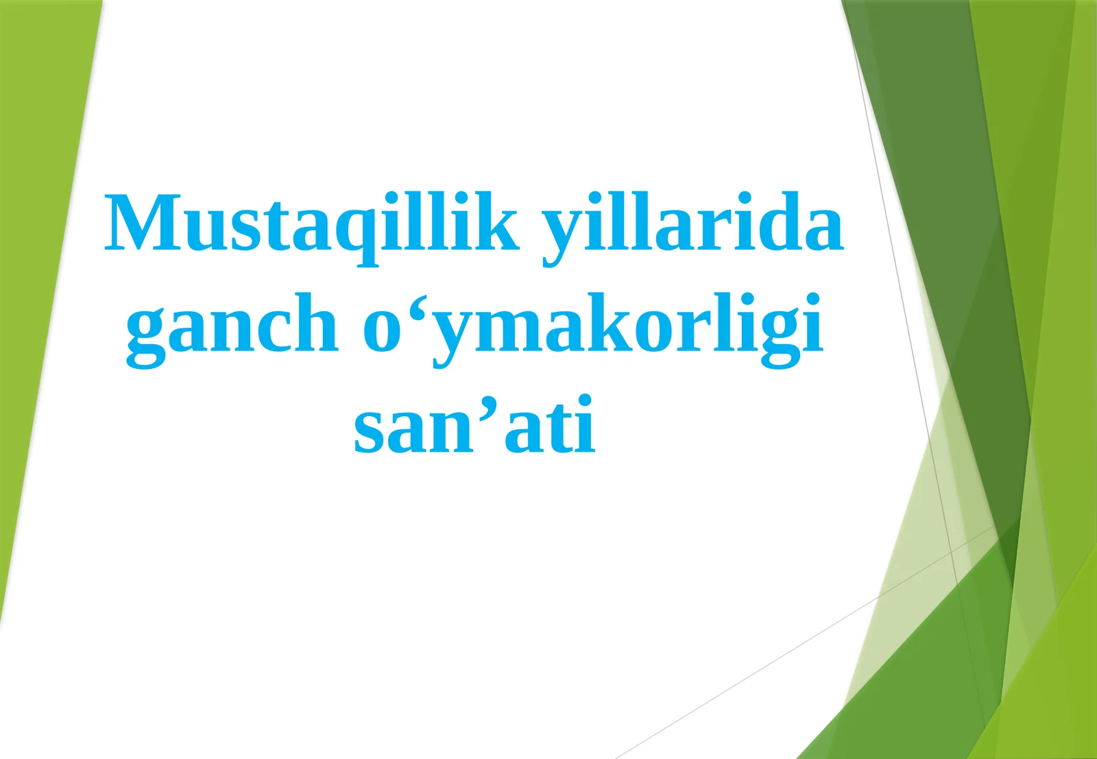 Mustaqillik yillarida ganch o'ymakorligi san'ati