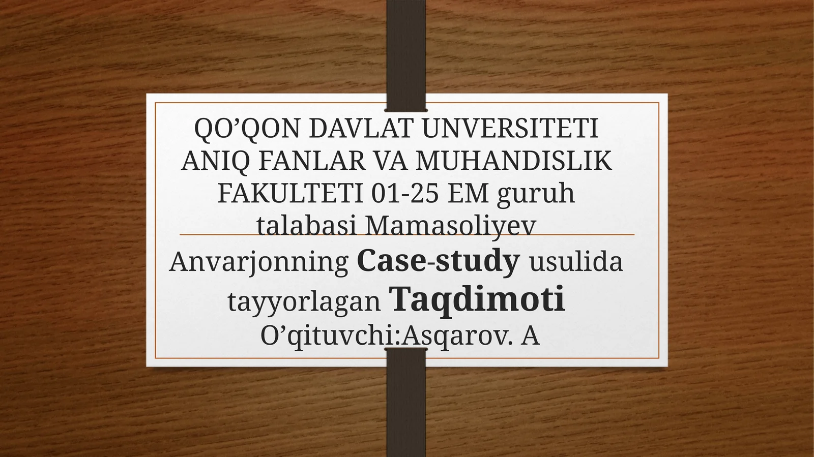 Ceys Study usulida taqdimot