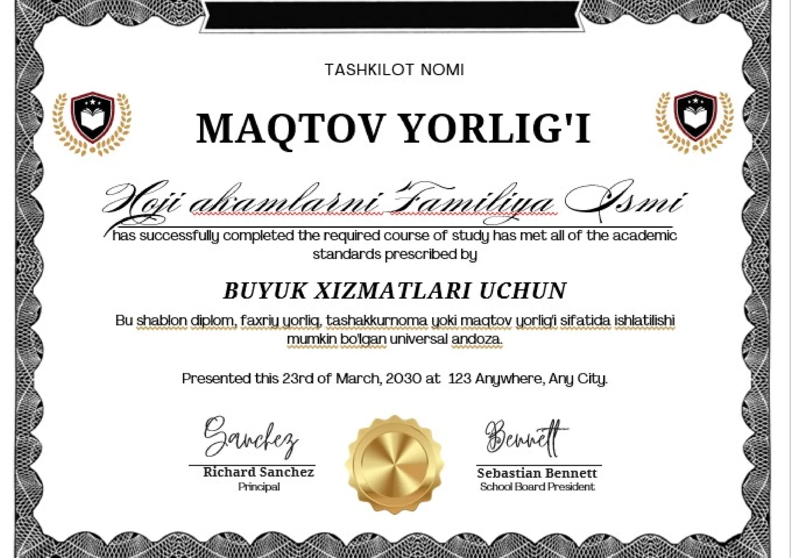 MAQTOV YORLIG'I