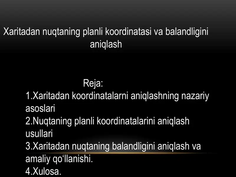 Xaritadan koordinatalarni aniqlash