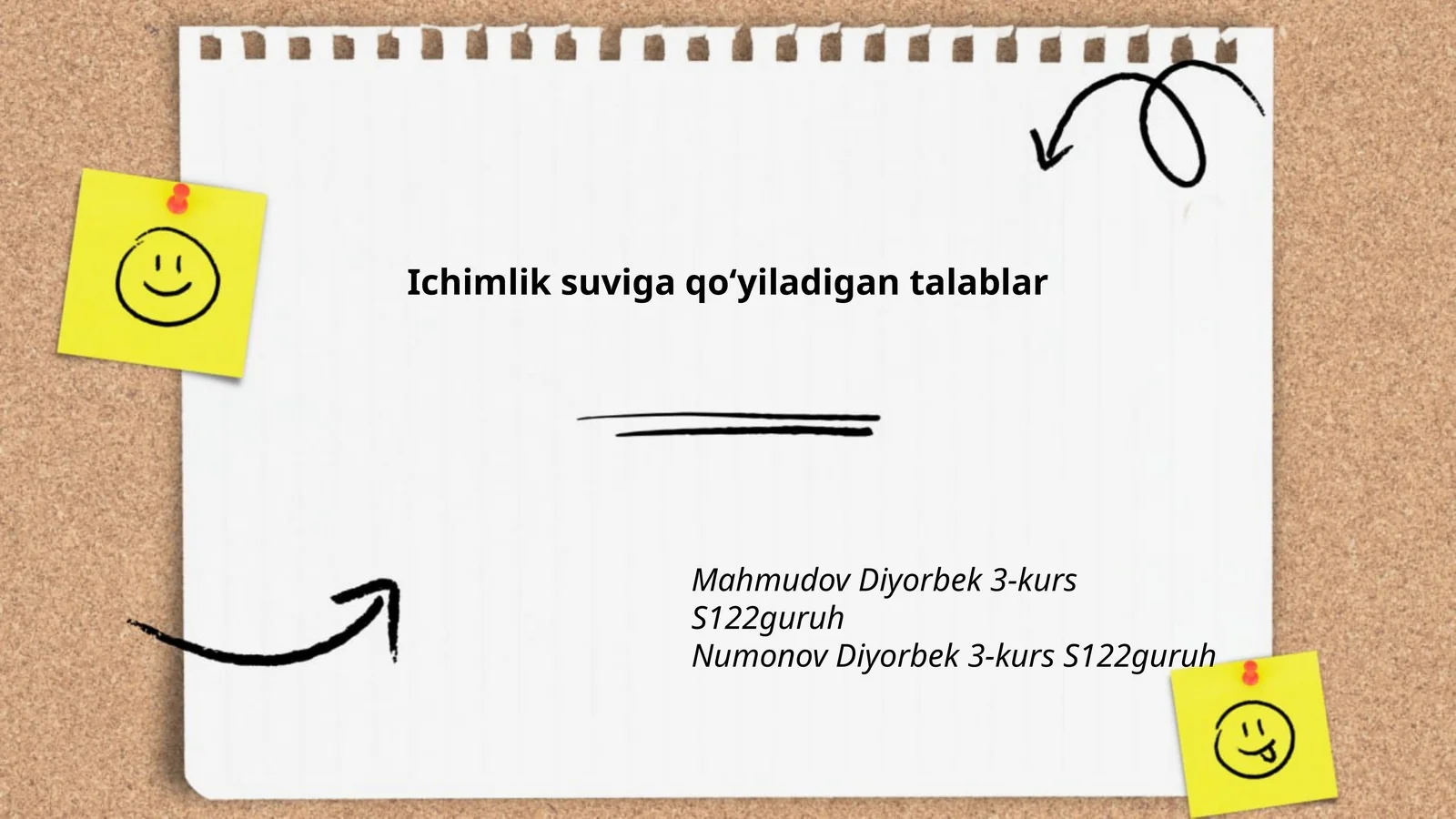 Ichimlik suviga qoʻyiladigan talablar
