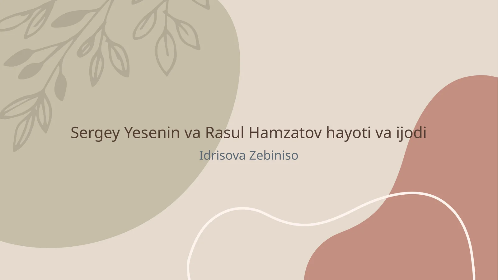 Sergey Yesenin va Rasul Hamzatov hayoti va ijodi