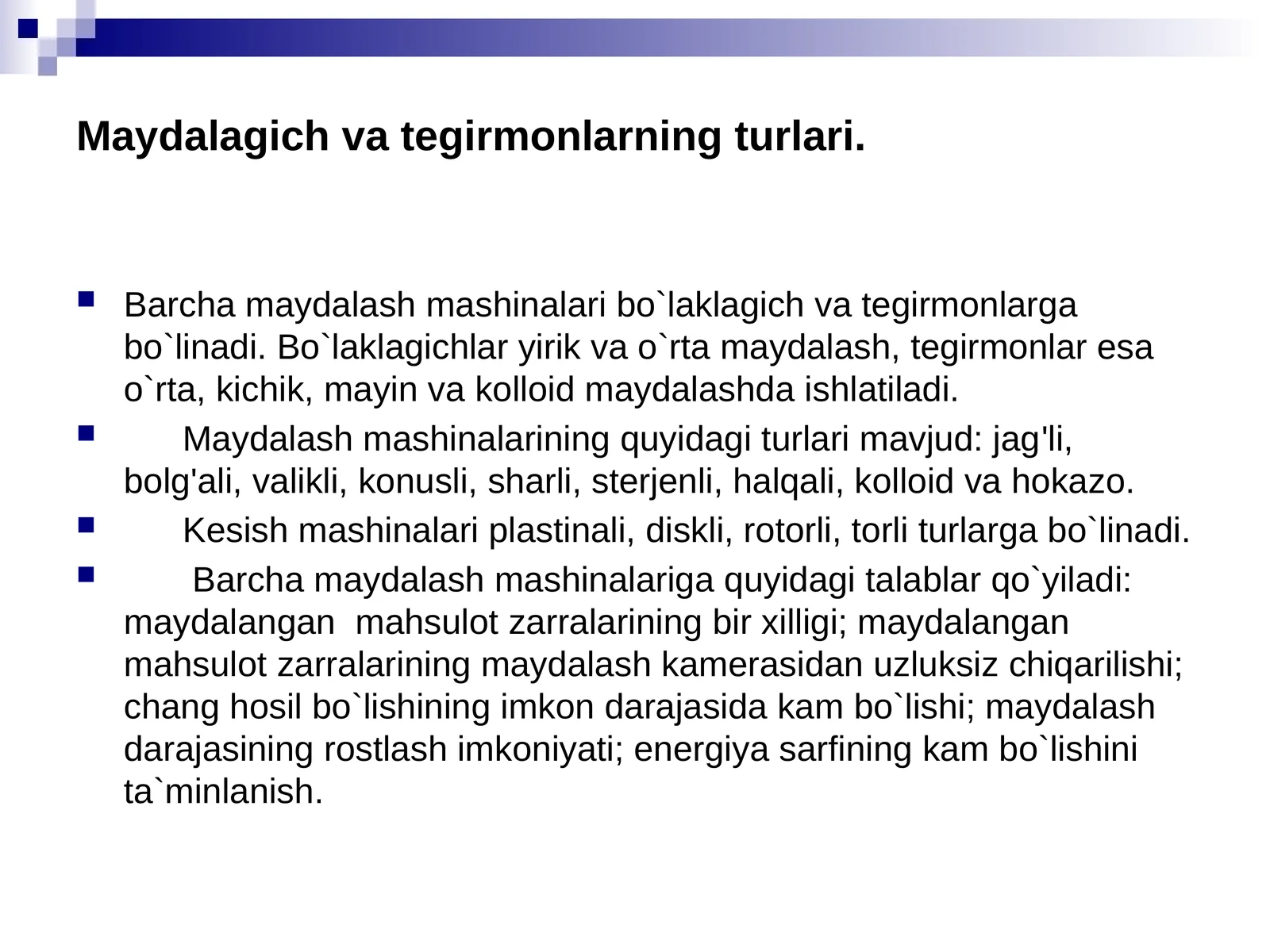 Maydalash mashinalari