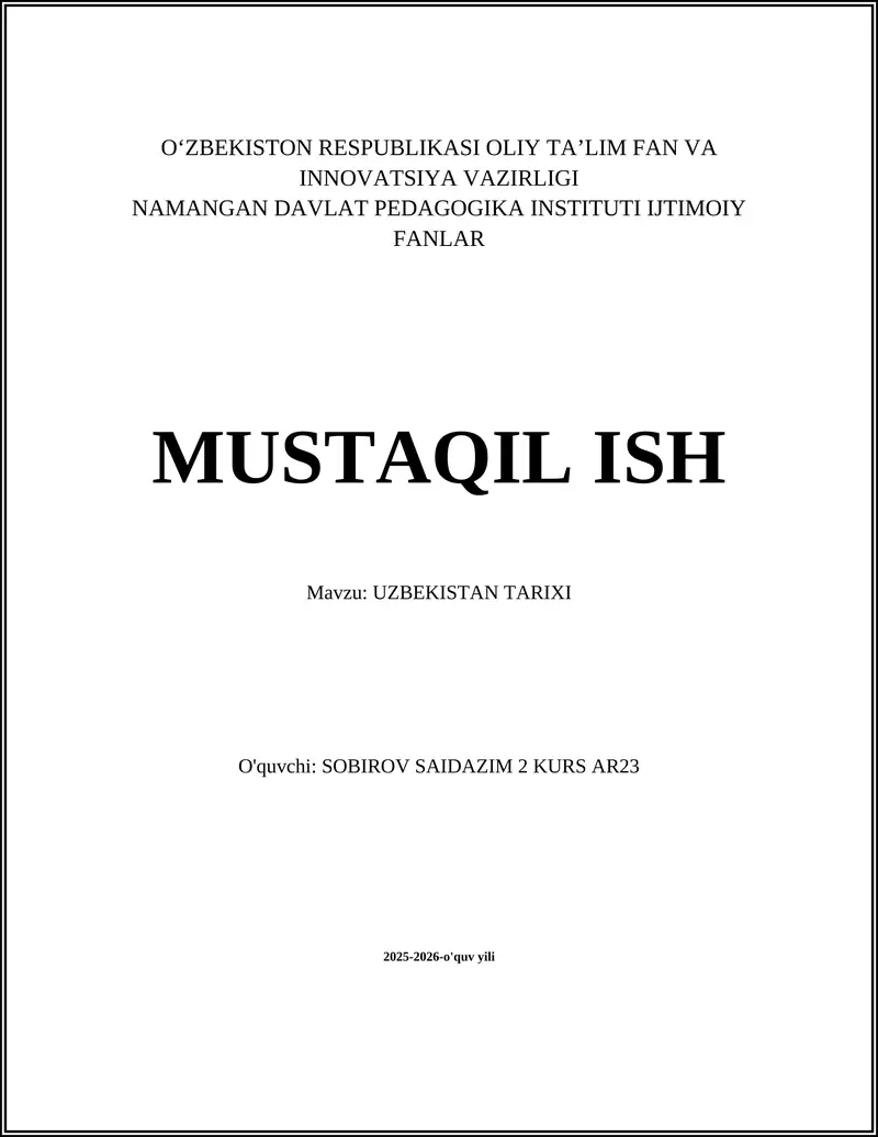 Qadimgi Turon va Oʻzbekiston hududining ilk madaniyatlari