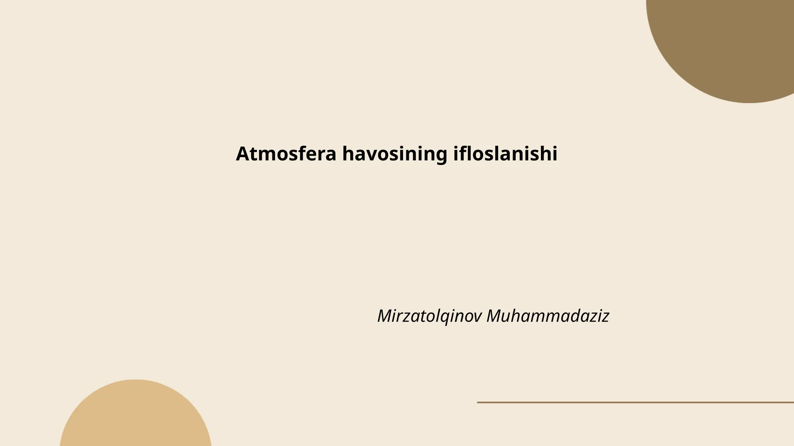 Atmosfera havosining ifloslanishi