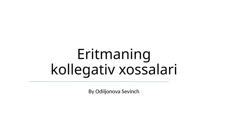 Eritmaning kollegativ xossalari