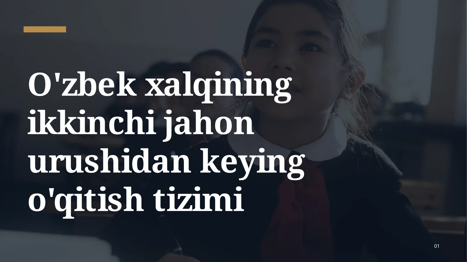 O'zbek xalqining ikkinchi jahon urushidan keying o'qitish tizimi