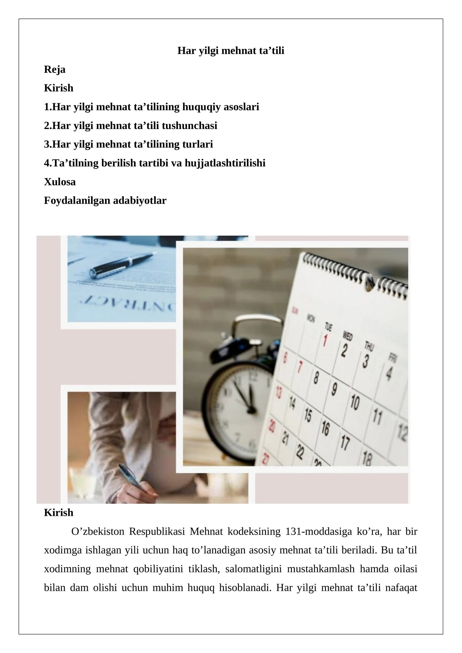 Har yilgi mehnat ta’tili