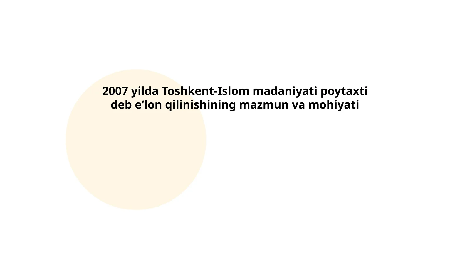 Toshkent-Islom madaniyati poytaxti