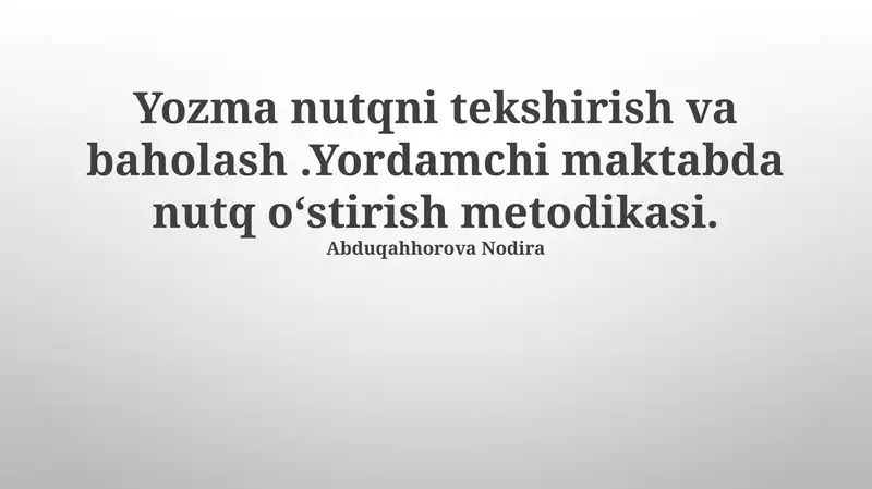 Nutqni rivojlantirish dasturlari