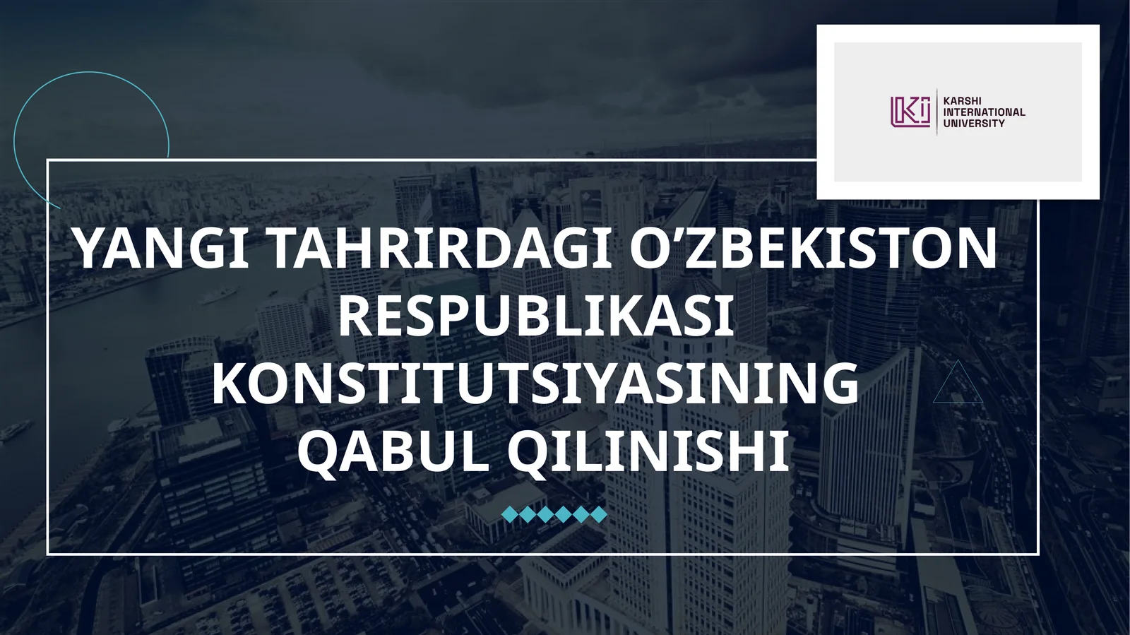YANGI TAHRIRDAGI O’ZBEKISTON RESPUBLIKASI KONSTITUTSIYASINING QABUL QILINISHI