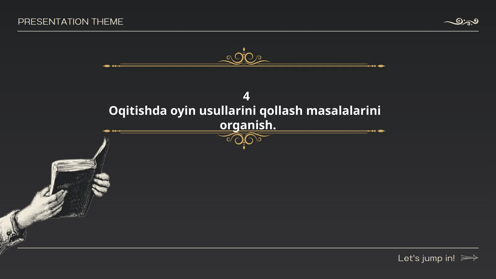 Oqitishda oyin usullarini qollash masalalarini organish
