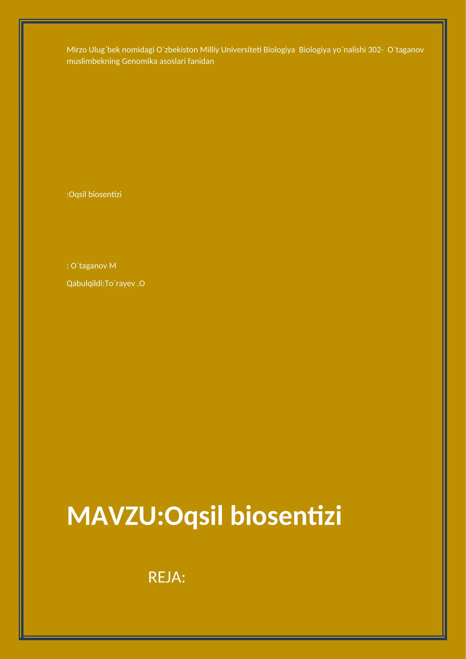Oqsil biosentizi