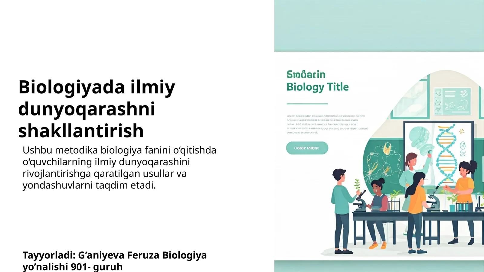 Biologiyada ilmiy dunyoqarashni shakllantirish