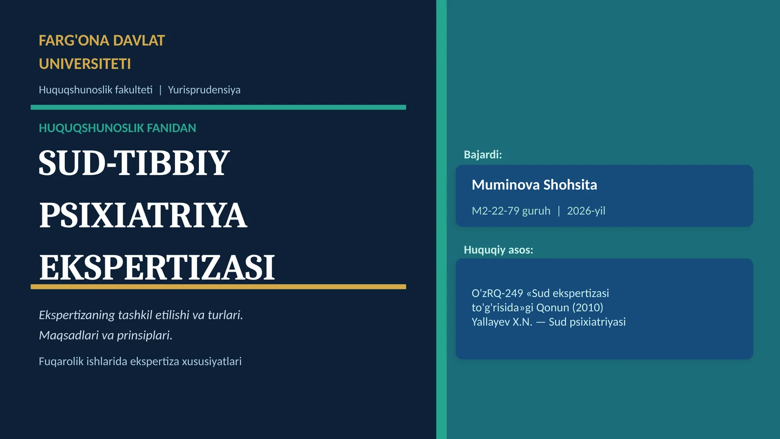 SUD-TIBBIY PSIXIATRIYA EKSPERTIZASI