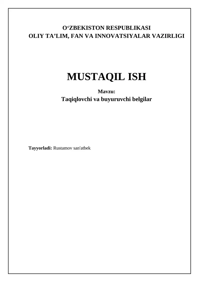 Taqiqlovchi va buyuruvchi belgilar