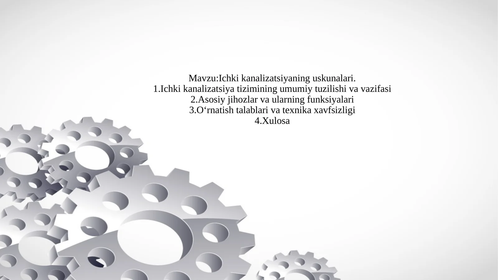 Ichki kanalizatsiyaning uskunalari