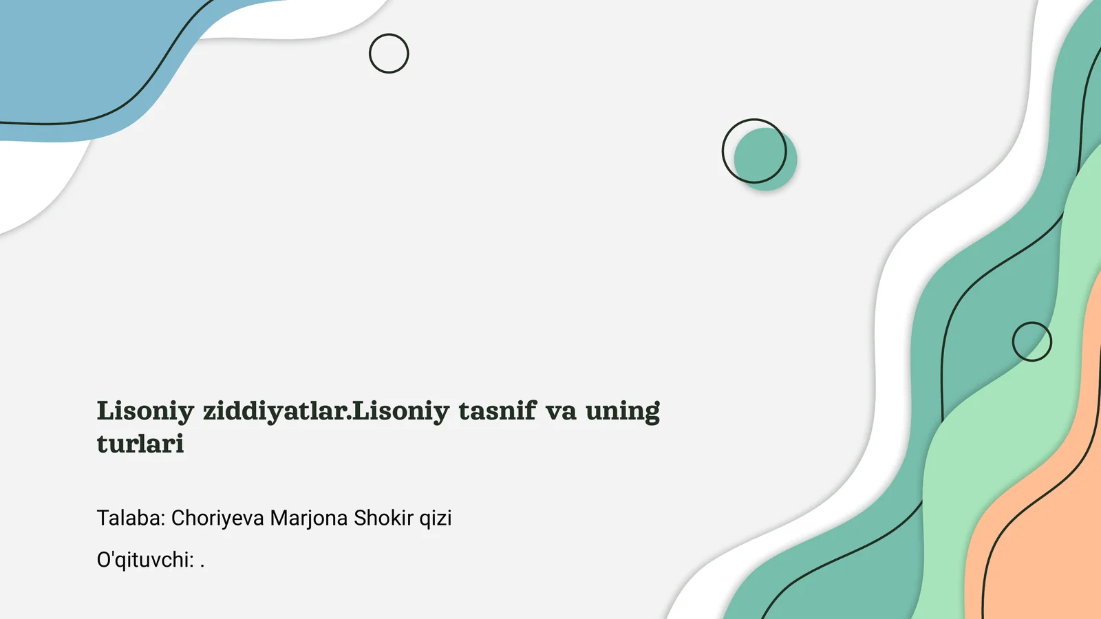 Lisoniy ziddiyatlar.Lisoniy tasnif va uning turlari