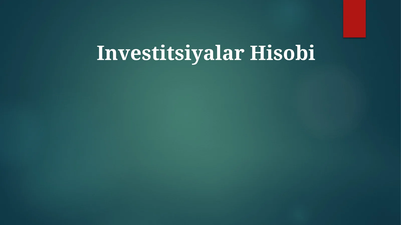 Investitsiyalar Hisobi