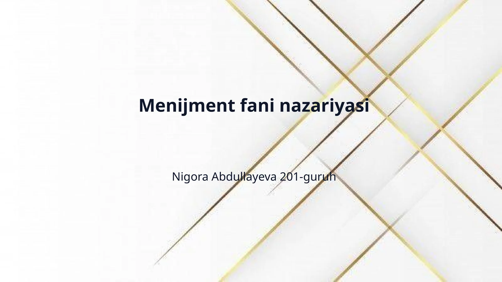Menijment fani nazariyasi
