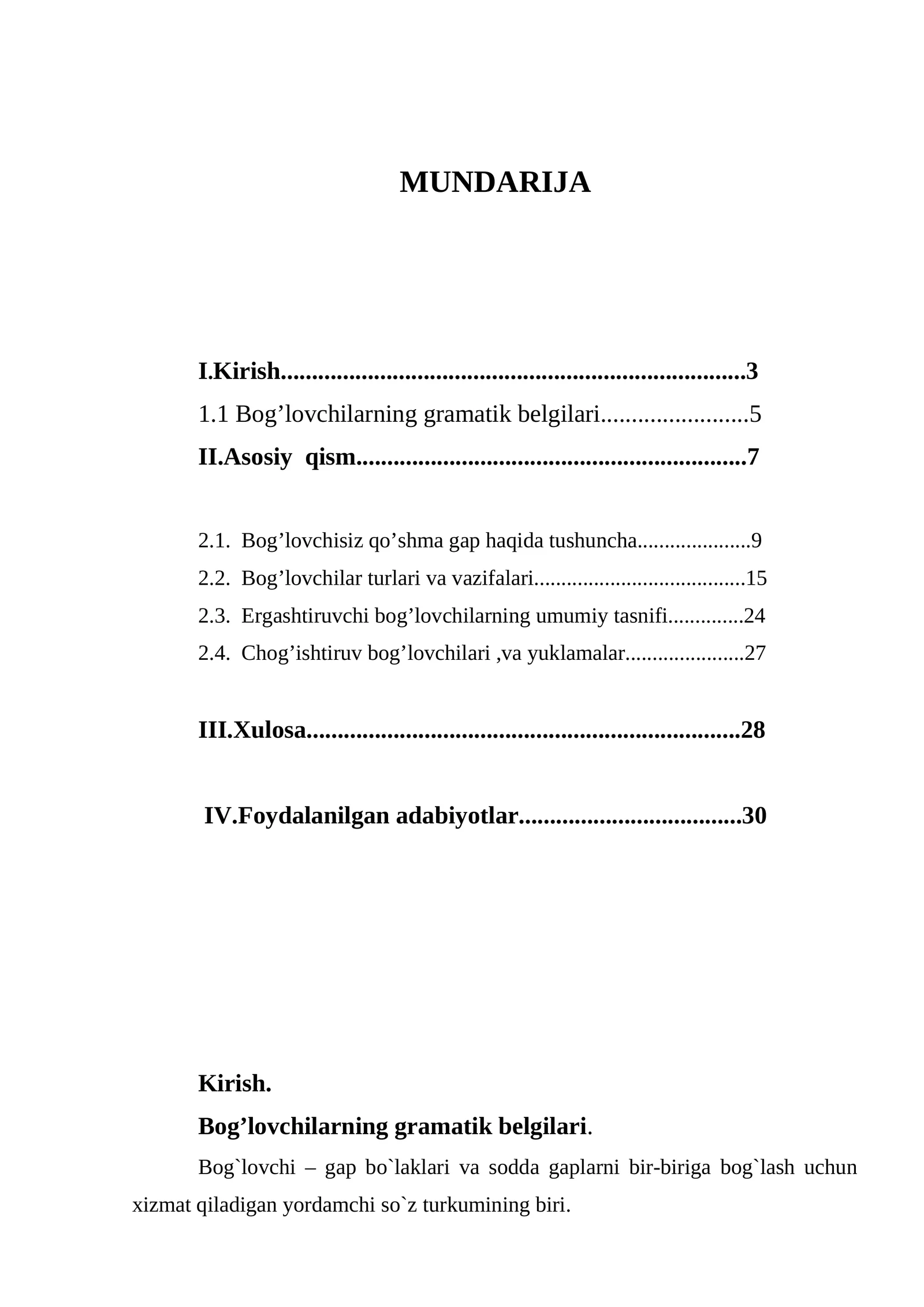 Bog’lovchilarning gramatik belgilari