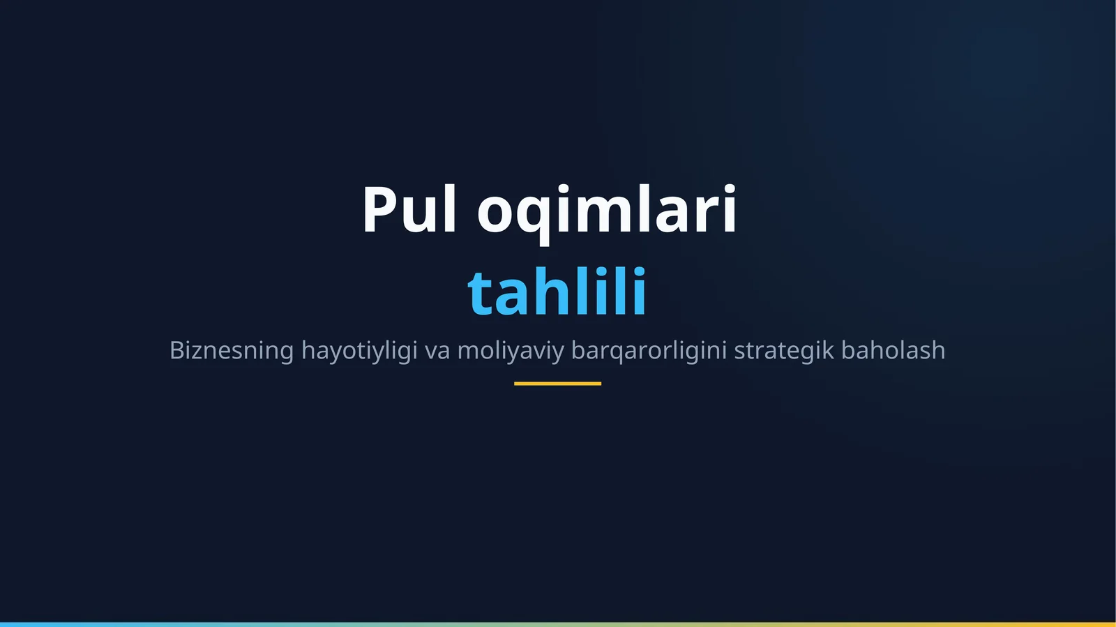 Pul oqimlari tahlili