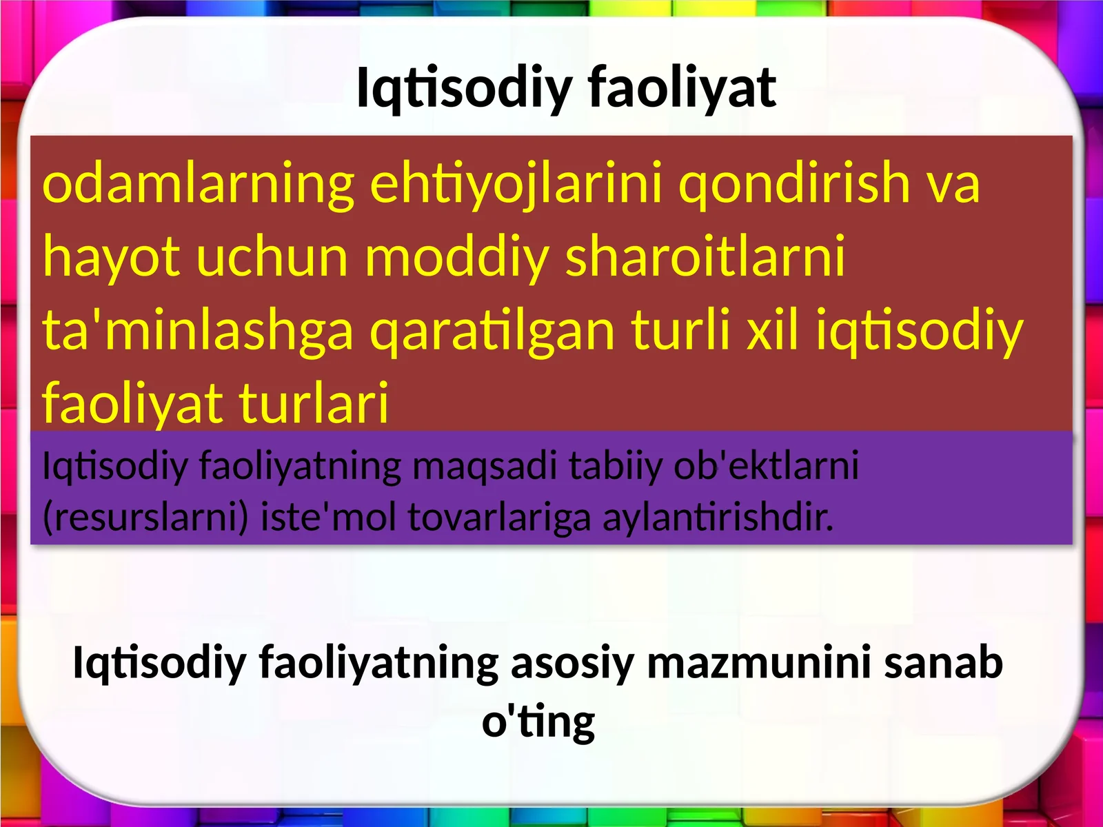 Iqtisodiy faoliyat