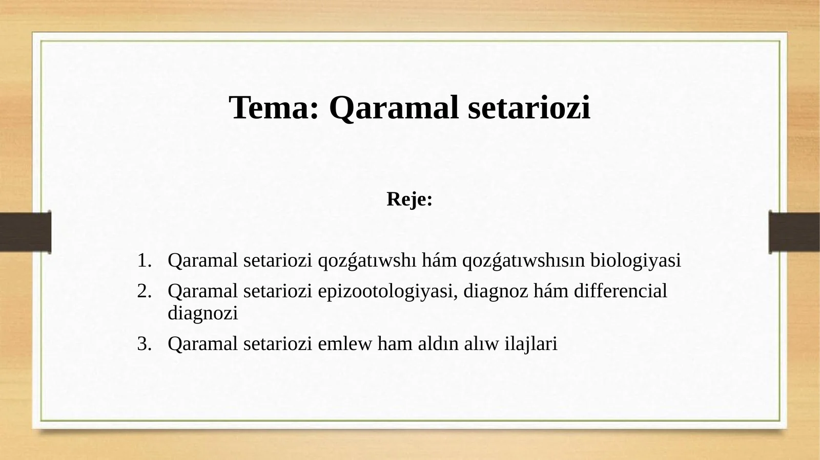 Qaramal setariozi