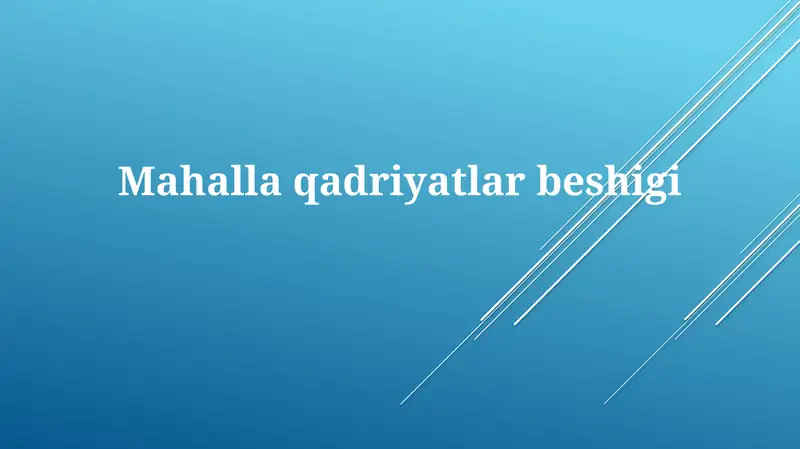 Mahallaqadriyatlarbeshigi