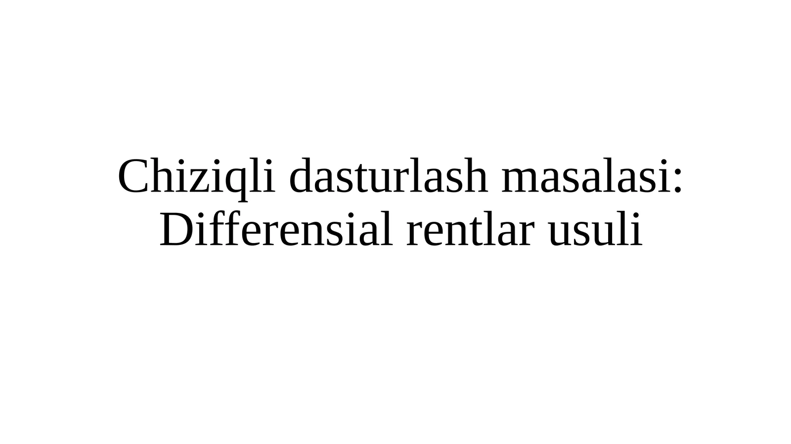 Differensial rent rusuli