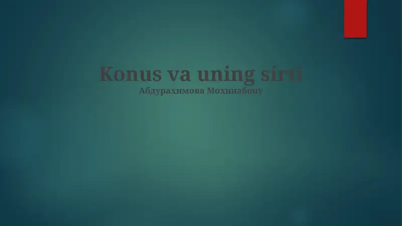 Konus va uning sirti