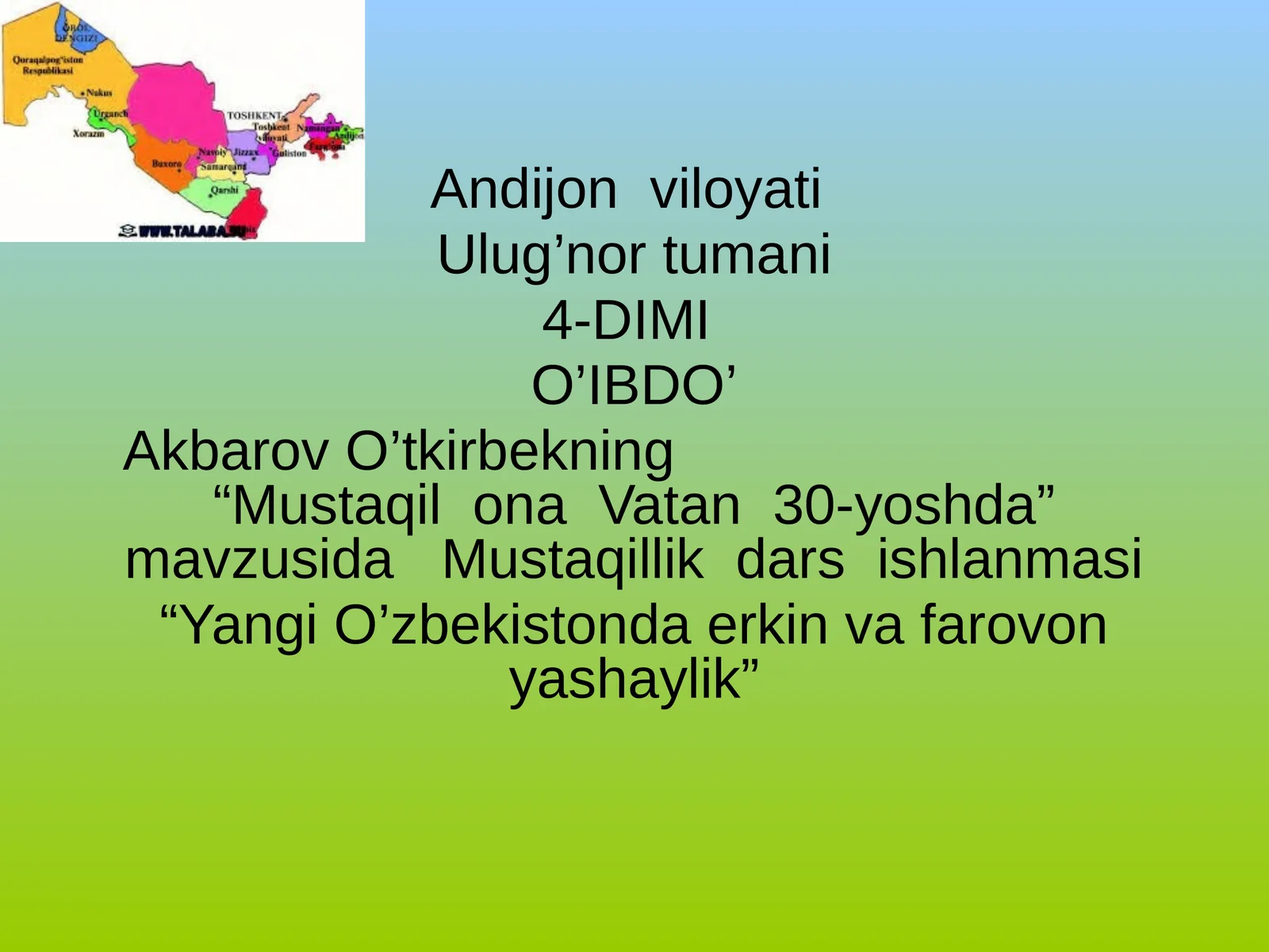 Mustaqil Ona Vatan 30-yoshda