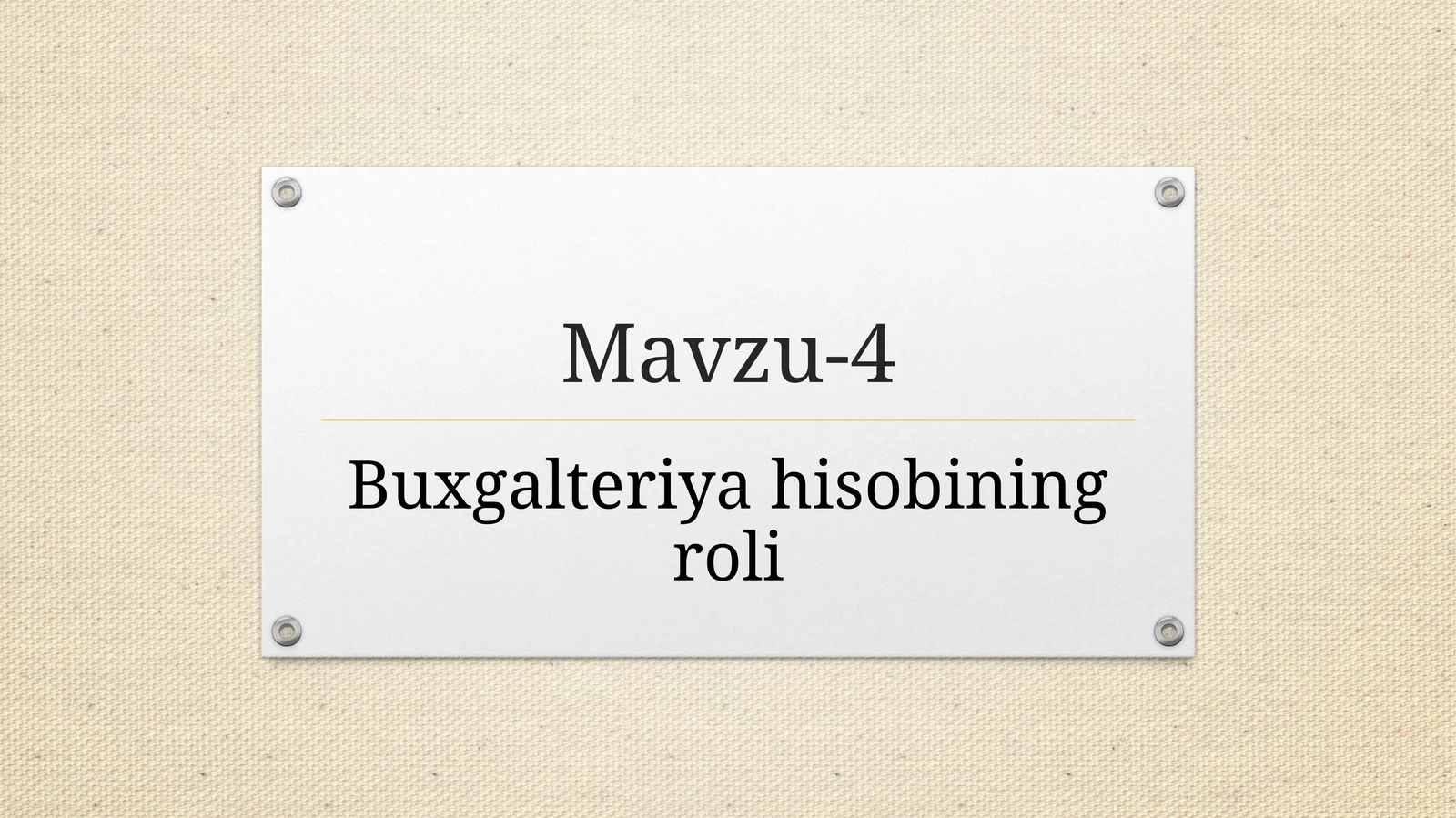 Buxgalteriyahisobiningroli