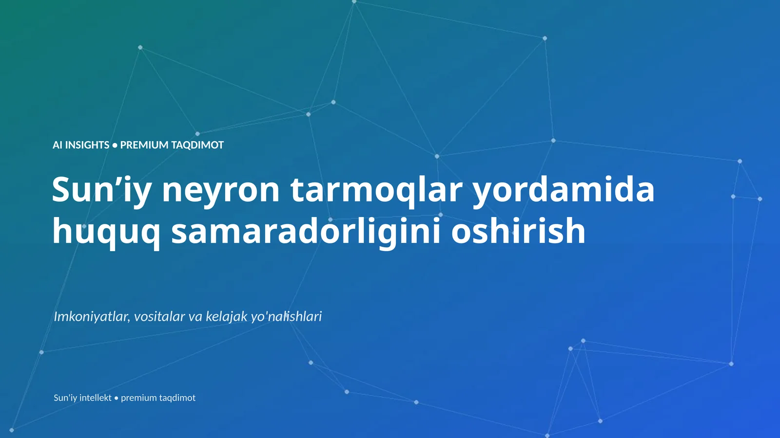 Sunʼiy neyron tarmoqlar yordamida huquq samaradorligini oshirish