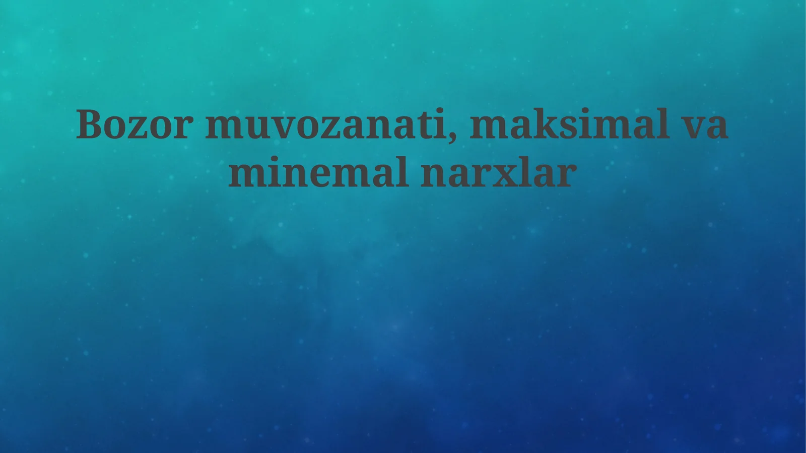 Bozormuvozanati,maksimalvaminemalnarxlar
