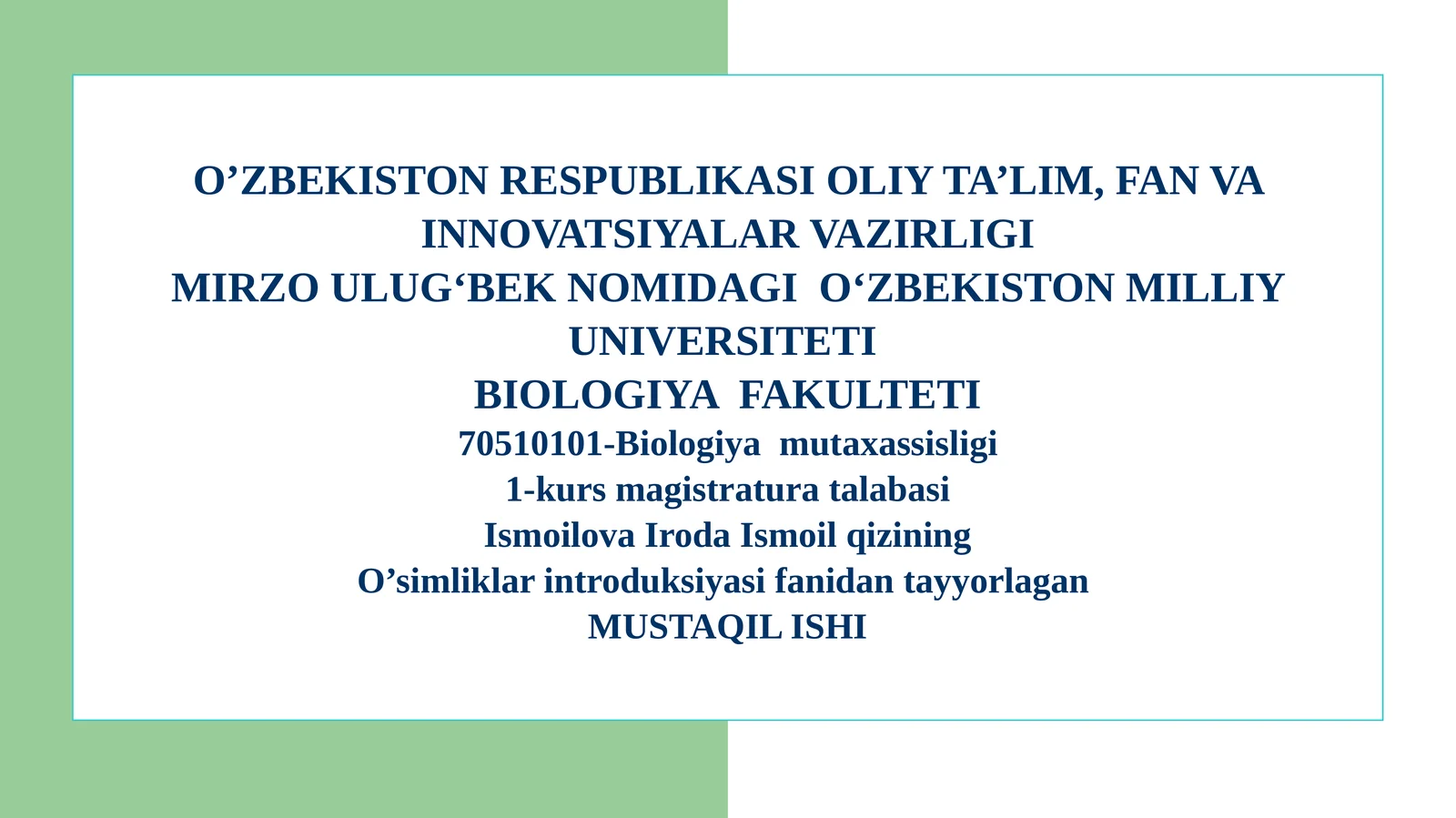 O'simlik urug'larining unishiga tashqi muhit omillarining ta’sirini o'rganish
