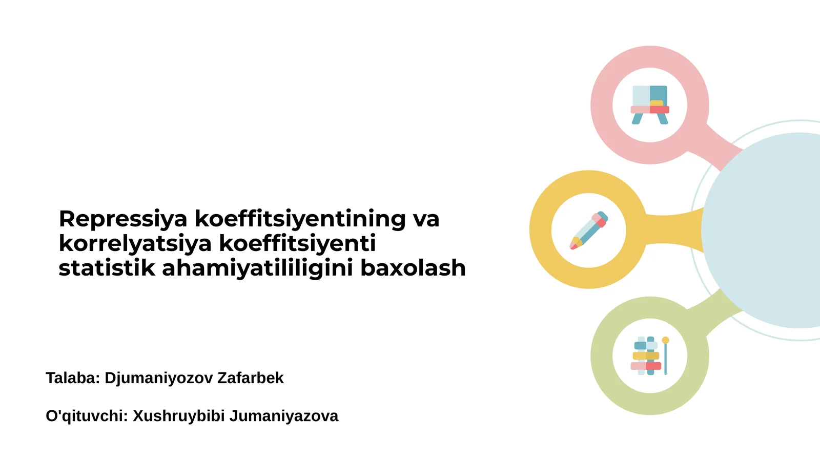 Repressiya koeffitsiyenti va korrelyatsiya koeffitsiyenti statistik tahlilda