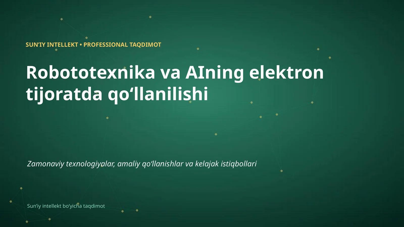 Robototexnika va AIning elektron tijoratda qoʻllanilishi