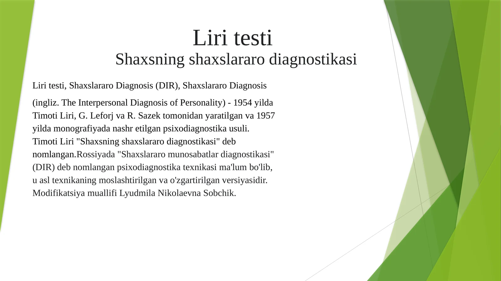 Shaxsningshaxslararodiagnostikasi