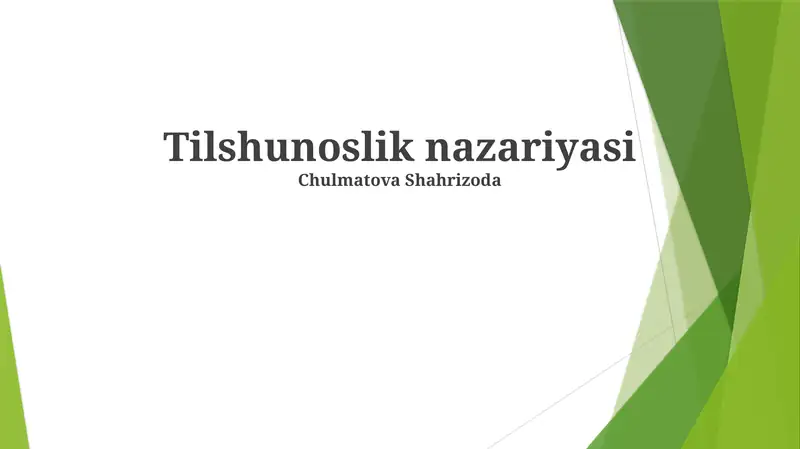 Tilshunoslik nazariyasi
