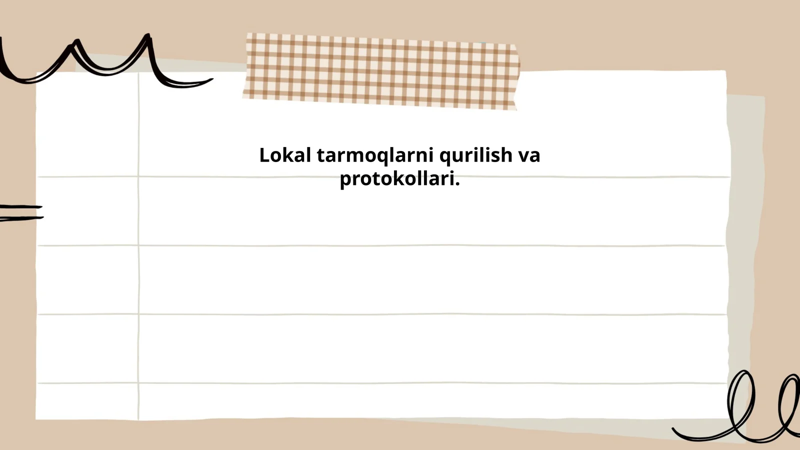 Lokal tarmoqlarni qurilish va protokollari